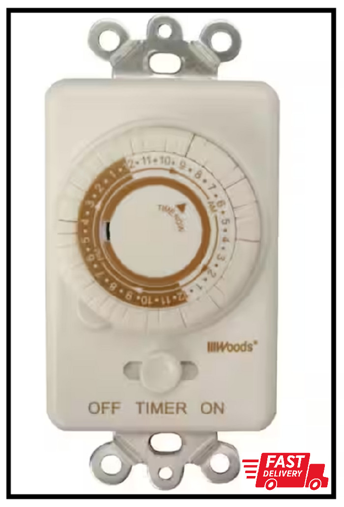 20-Amp 24-Hour In-Wall Programmable Mechanical Timer, White