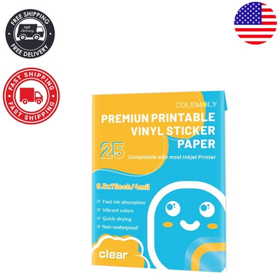 #ad #ad Glossy Transparent Sticker Paper 25 Self Adhesive Sheets for Creative Uses $11.39