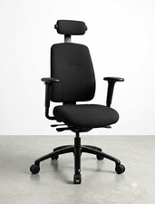 RH Logic 200 Black High Back Operator/Task Chair with Headrest, Tilt & Height