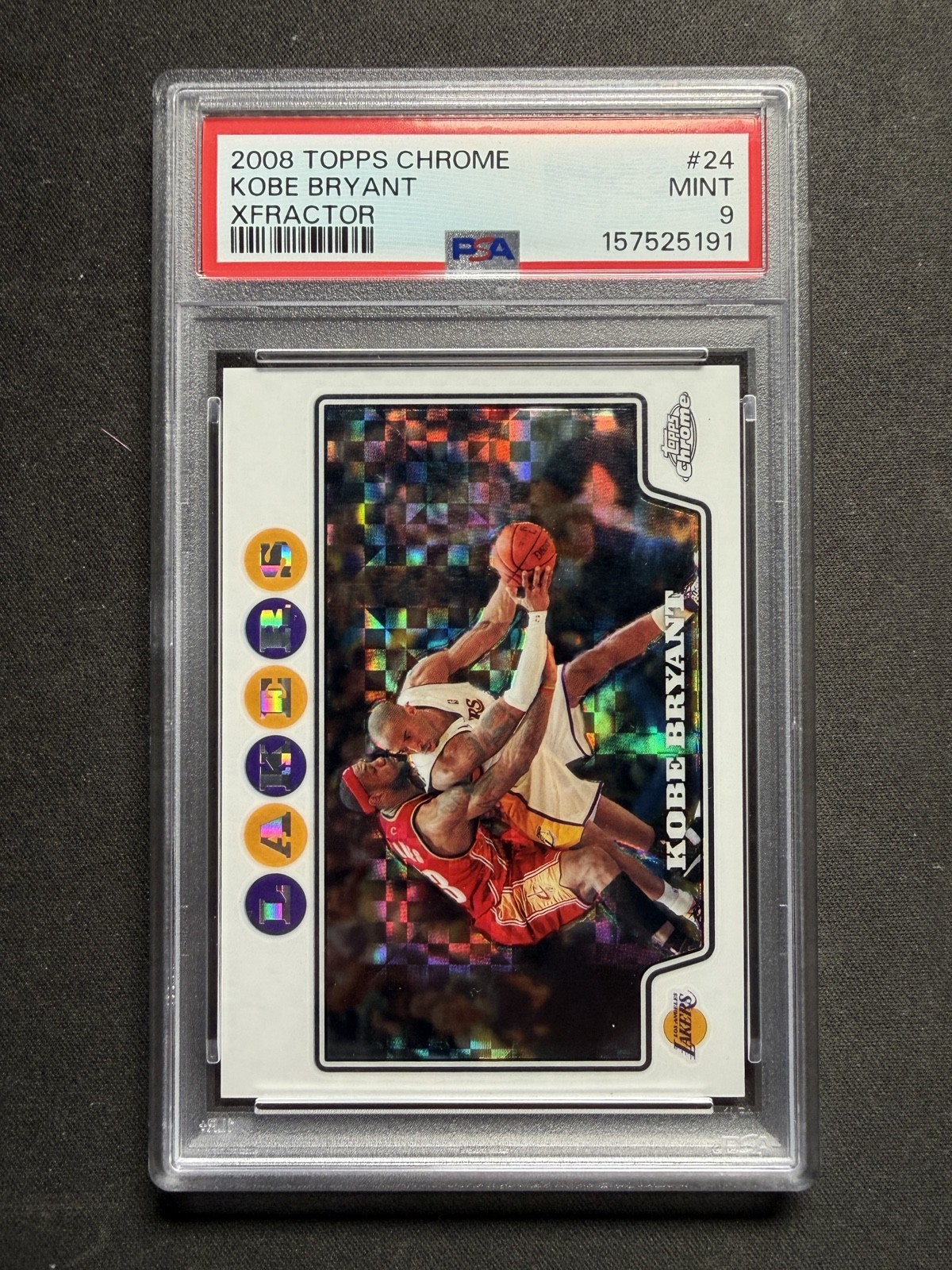 Kobe Bryant 2008 Topps Chrome Xfractor #/288 PSA 9 24 - Iconic with Lebron James