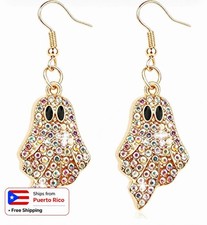 Pendientes de fantasma para mujer: pendientes colgantes de aleación con brillant
