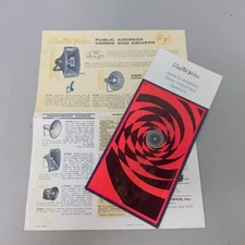 EV Electro-Voice SRO & PA Horn and Driver Brochures Vintage 1960s USA