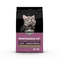 Diamond Maintenance Cat Dry Food 30/15 for Moderately Active Adult Cats 40lb Bag 1.75 per pound