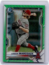 2021 Bowman Draft Chrome Green Refractor Landon Marceaux RC /99 Los Angeles