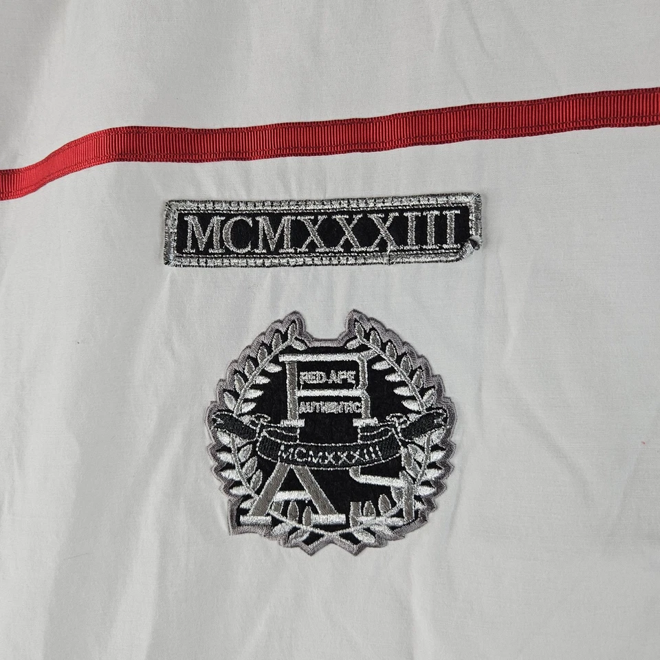 Camisa Red Ape Para Hombres XL Blanca Manga Corta Abotonada Bordada Cresta Informal Foto 3 de 4