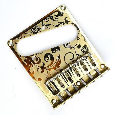 Gold Engraved Steel Guitar Bridge Fit Telecaster Tele