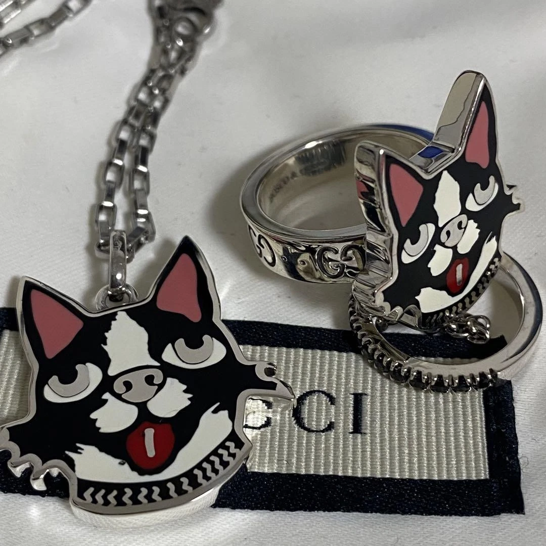 Gucci Bosco Ortho Set Collana Anello US5 75 Acciaio Sterling