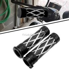 1" Black 25mm Handlebar Hand Grips For Harley Touring Dyna Sportster XL 883 1200