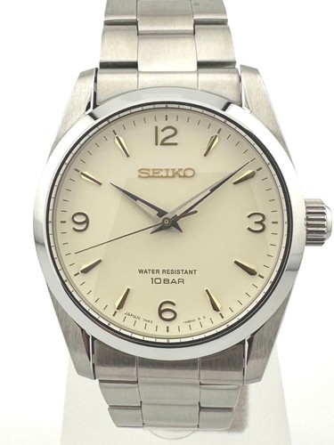 Seiko SZQV026 Édition Limitée Iena Hirob Blanc Argent Quartz Montre Hommes Auth - Photo 1 sur 8
