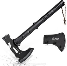 Camping Axe with Sheath, Sharp Tactical Hatchet Axe with Clip and Bottle Opener,