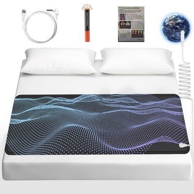 Grounding Mat for Bed King SizePU Leather Earthing Pad for Better Sleep & Str...
