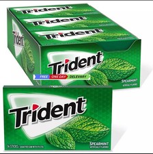 Trident Spearmint Sugar Free Gum, 12 Packs of 14 Pieces 168 Total Pieces