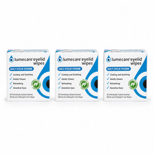 Lumecare Eyelid Wipes 3 Pack - 60 Sachets Daily Eyelid Hygiene Sensitive Eyes