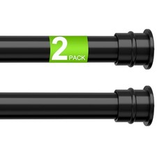 2 Pack Spring Tension Rods 28-48 Inches No Drill Tension 28-48inch-2PCS Black