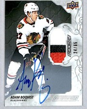 Adam Boqvist 2019-20 UD Engrained Ebony Rookie Auto Patch /65 #71 Chicago