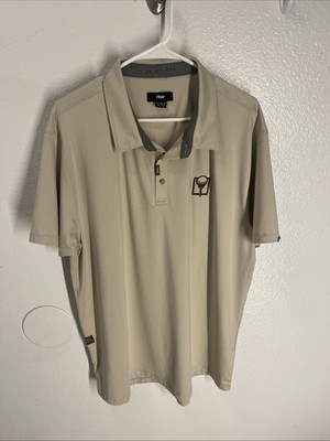 TRUE Linkswear Golf Polo Men s XL Khaki Beige Performance Stretch Shirt Logo