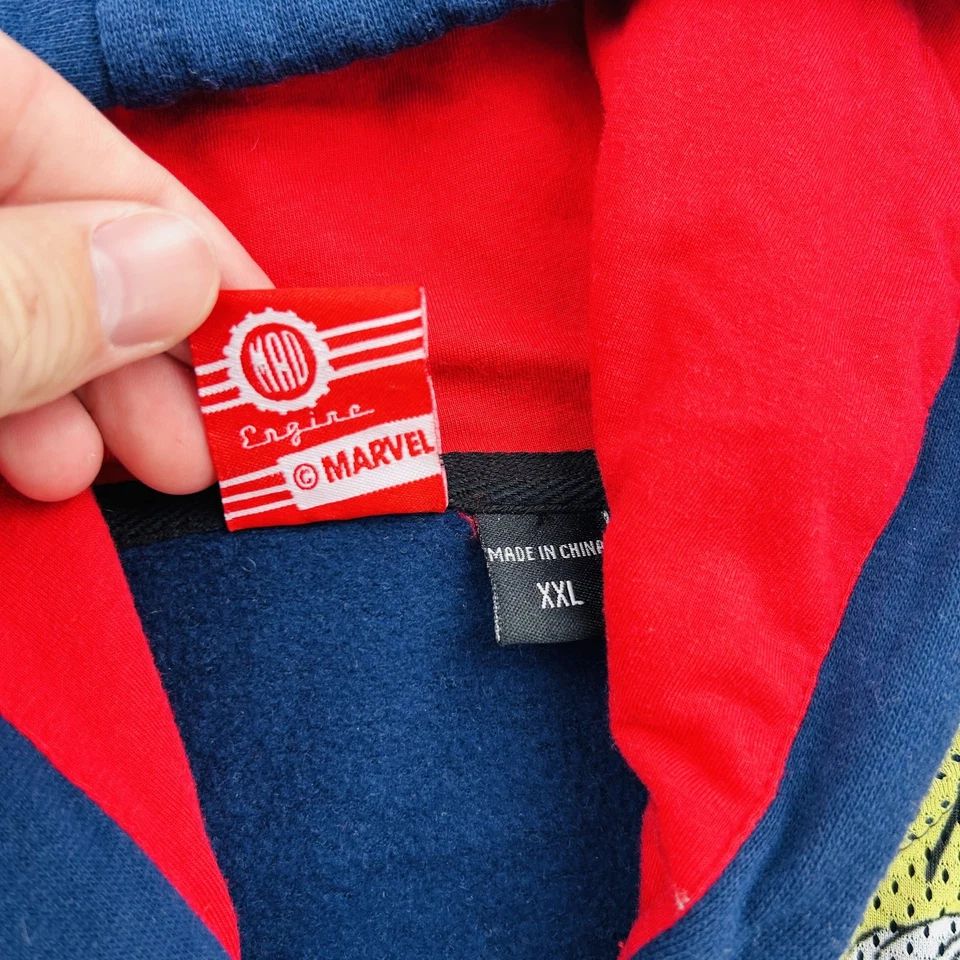 Marvel X-Men Sudadera con Capucha Para Hombres 2XL Azul Cremallera Tormenta Wolverine Mad Engine Nightcrawler Foto 3 de 4