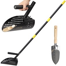 Long Handle Sand Scoop with Shovel Metal Detecting Heavy Duty Stainless Steel
