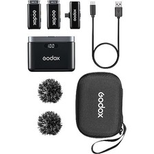 GODOX WES2 WIRELESS MIC KIT, 1 RECEIVER AND 2 TRANSMITTERS