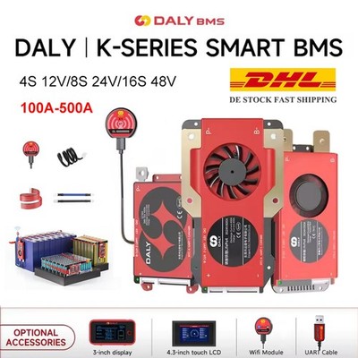 DALY Smart BMS 4S 12V/8S 24V/16S 48V 100A-500A LiFePo4 Akku BMS&Bluetooth Module