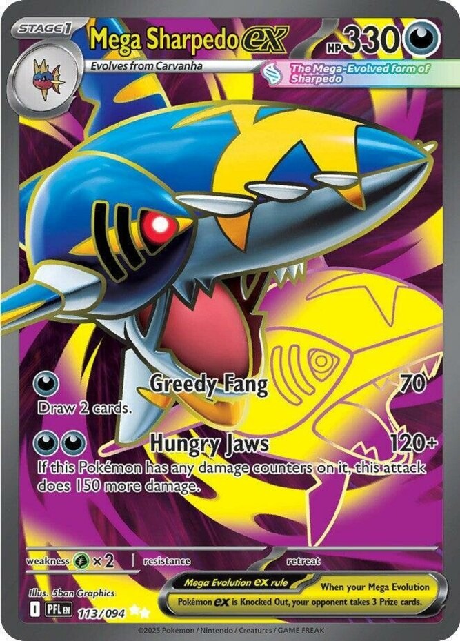 sharpedo pokemon card price 1x Mega Sharpedo ex - 113/094 - Ultra Rare NM-Mint Pokemon ME02