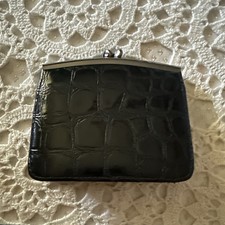 Vintage Black Kiss Lock Change Coin Purse