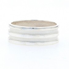 Sterling Silver Ribbed Statement Band - 925 Eternity Ring Size 5 3/4