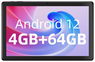 10,1-Zoll-Tablets ，4GB RAM 64GB ROM, Android 12, Quad-Core-Prozessor,Dual-Kamera