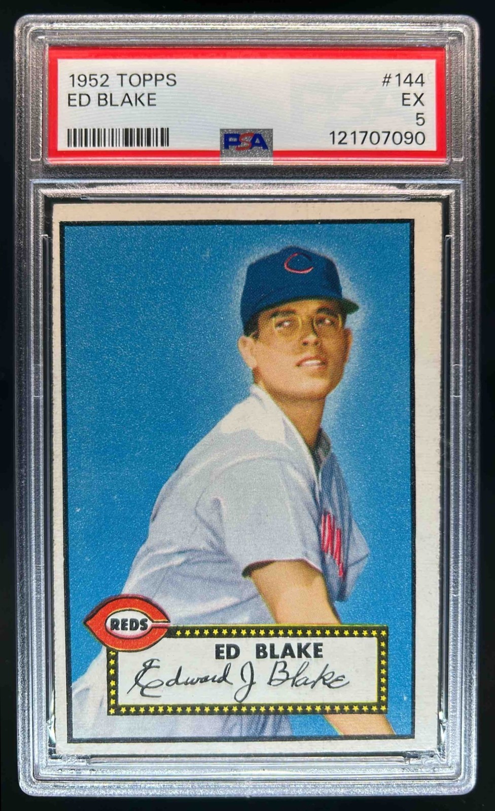 1952 Topps Ed Blake Rookie RC #144 Reds PSA 5