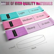 Fabric Resistance Bands 3 Levels Booty Bands Set - Non-Slip Hip Glute Workout
