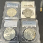 4 Morgans 2-1881-S, 1887, 1896 ., ms 62,63,64.. as shown lot of 4