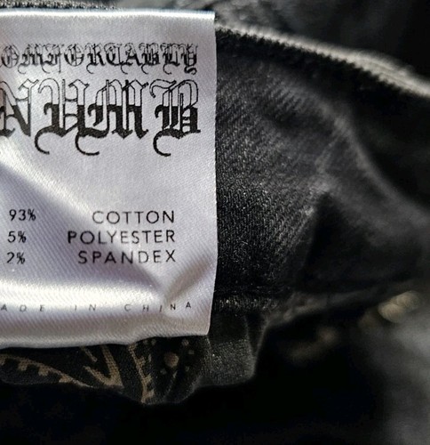 Designer En Noir Men's Black Wax Coated Skinny Fit Denim Jeans Sz 28 W X 31 Nwt - Picture 16 of 16