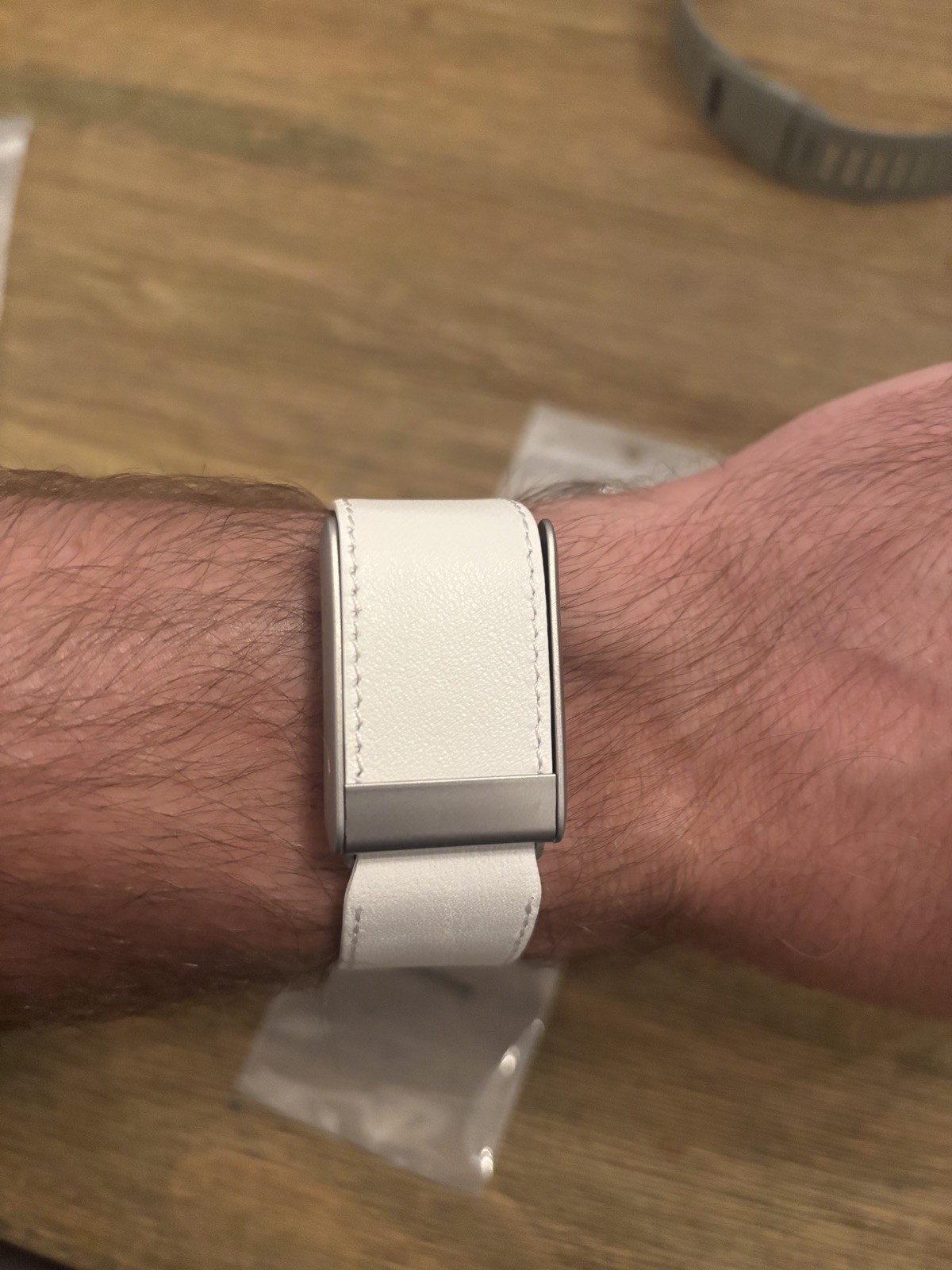 NEW Whoop 5.0 White Leather Band with silver Clasp - Compatible 5.0 And Whoop MG