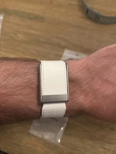 NEW Whoop 5.0 White Leather Band with silver Clasp - Compatible 5.0 And Whoop MG