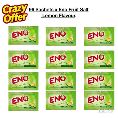 ENO FRUCHTSALZ X 96 BEUTEL (Verrücktes Angebot) ZITRONE SCHNELL ERFRISCHEND LINDERUNG 