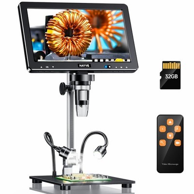 DM13 10.1 Inch LCD Digital Microscope, 16MP 2000X HD IPS Soldering Microscope...