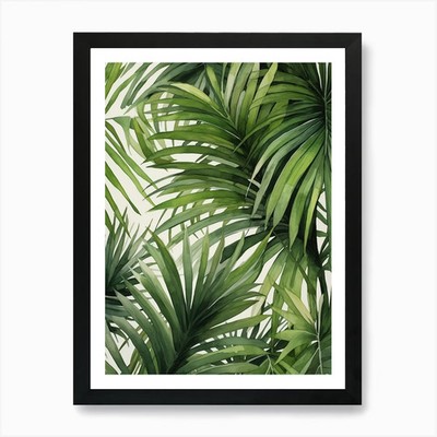 Regenwald Blätter 3 Kunstdruck gerahmt Wandbild Poster Leinwanddruck Bild
