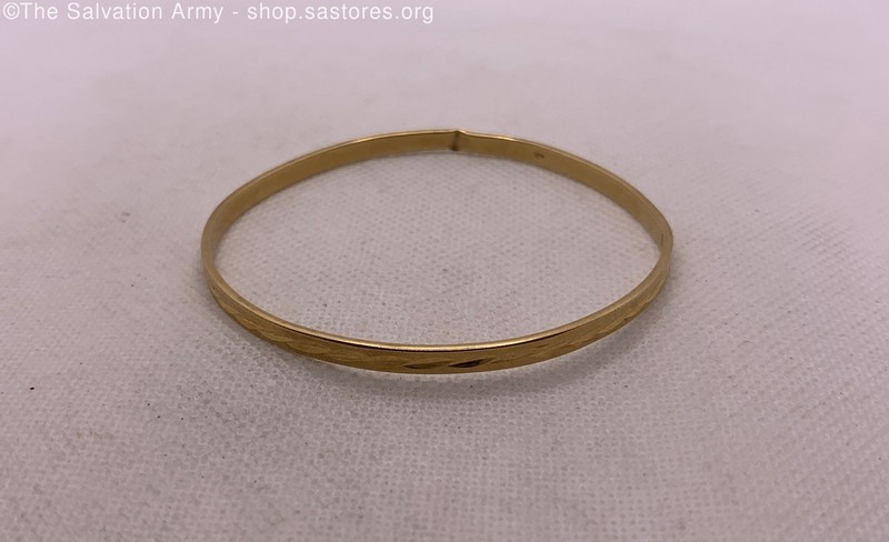 Yellow Gold Etched Bangle Bracelet *Wear, Craft, Repair*//Tests 13.49K - 4.2g