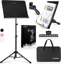 Music Stand for Sheet Music - Dual-Use Converts to Desktop Stand Portable Folda