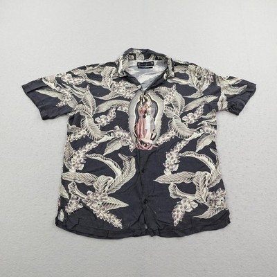 メリー All Saints Shirt Mens XS Black Gray Floral Diego Mother Mary