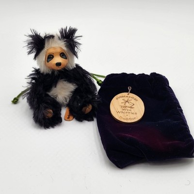 Vintage Robert Raikes Wee Whittles Panda Bear Bamboo with Collector Bag 6''