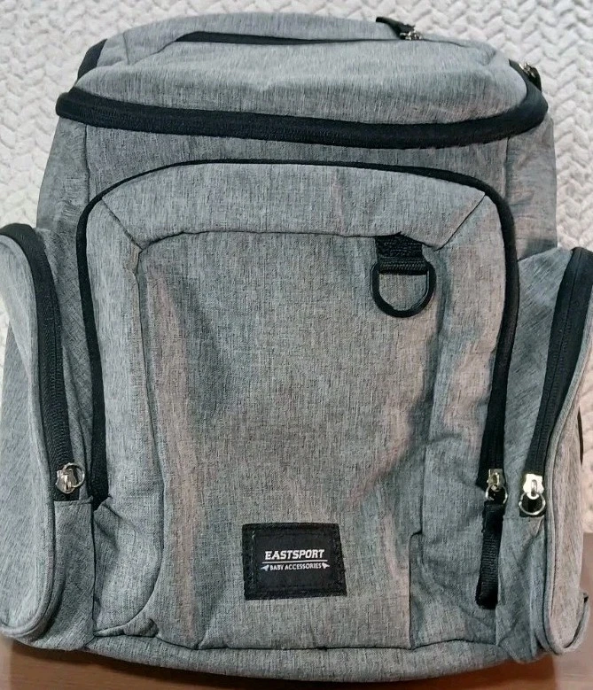 Eastport Diaper Bag Backpack Maternity Tote Baby Accessories Black Gray - LNC