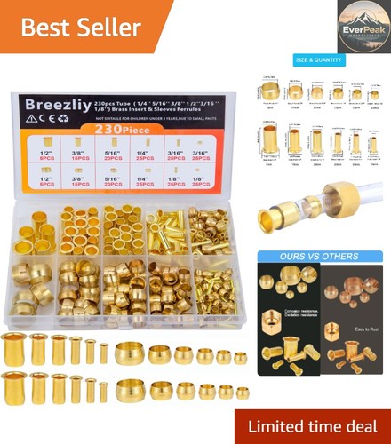Comprehensive 230-Piece Brass Compression Fittings Set - Ideal for All Projects