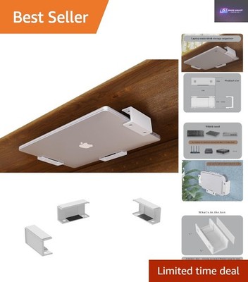 Moderne Untertischhalter - perfekte Aufbewahrung für Laptops & Tablets, weiße Oberfläche