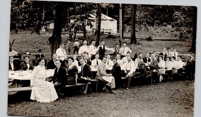 CLAM BAKE CROWD green lake wi c1910 postcard wisconsin real photo rppc