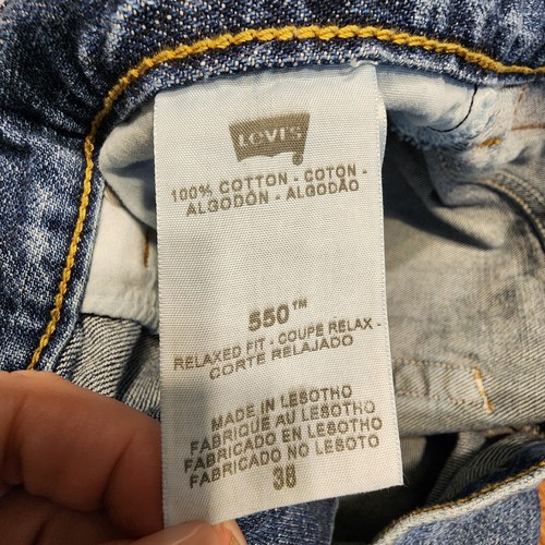 Vtg Levis 550 Denim Jean Shorts Mens 38 Relaxed Fit Blue Jorts Y2K Dad - Picture 4 of 15