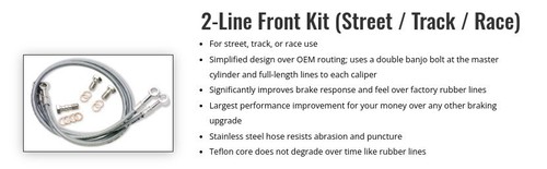 SUZUKI 1999-2007 HAYABUSA GALFER BRAIDED STAINLESS STEEL FRONT BRAKE LINE KIT - Picture 3 of 7
