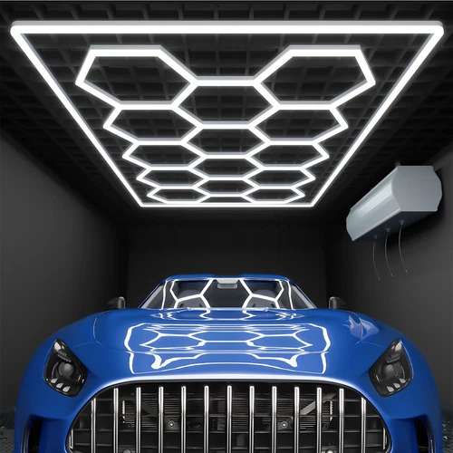 14 x Hexagon LED Lampe Röhren Werkstatt Garage Wand Decken Leuchte Beleuchtung - Bild 2 von 22