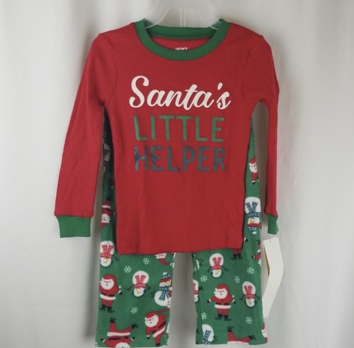 Weihnachten Pyjama 2-teiliges Set Jungen 3T Santa’s Little Helper Carter’s Neu mit Etikett - Bild 1 von 4