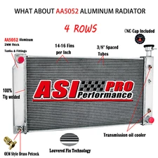 4 Row Aluminum Radiator For 2003-2005 Chevy Express GMC Savana 1500 2500 AT